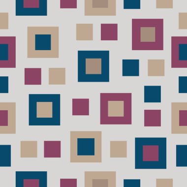 Dikişsiz soyut desen kareler geometrik desenli.