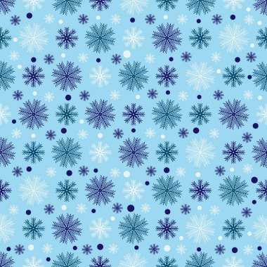 Kar taneleri bir deseni ile Dikişsiz soyut desen.