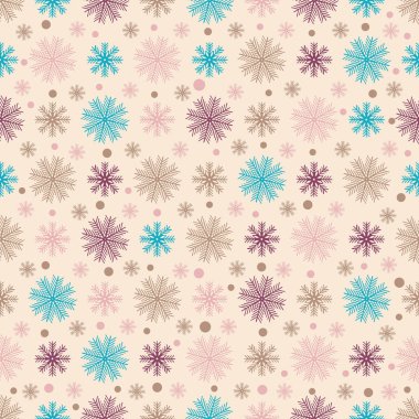 Kar taneleri bir deseni ile Dikişsiz soyut desen.