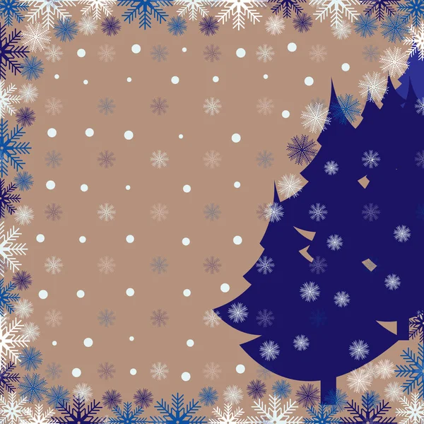 Рождественский Узор Изображением Елки Снежинки — стоковый вектор