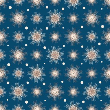 Kar taneleri bir deseni ile Dikişsiz soyut desen.