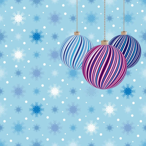 Patrón Navidad Con Imagen Bolas Navidad Copos Nieve — Vector de stock