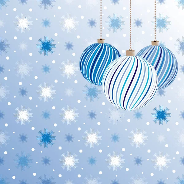 Weihnachtsmuster Mit Dem Bild Von Weihnachtskugeln Und Schneeflocken — Stockvektor