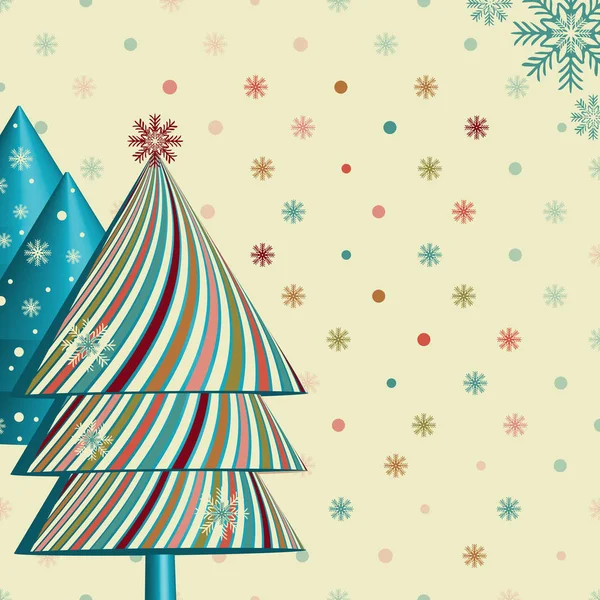 Weihnachtsmuster Mit Dem Bild Von Weihnachtsbäumen Und Schneeflocken — Stockvektor