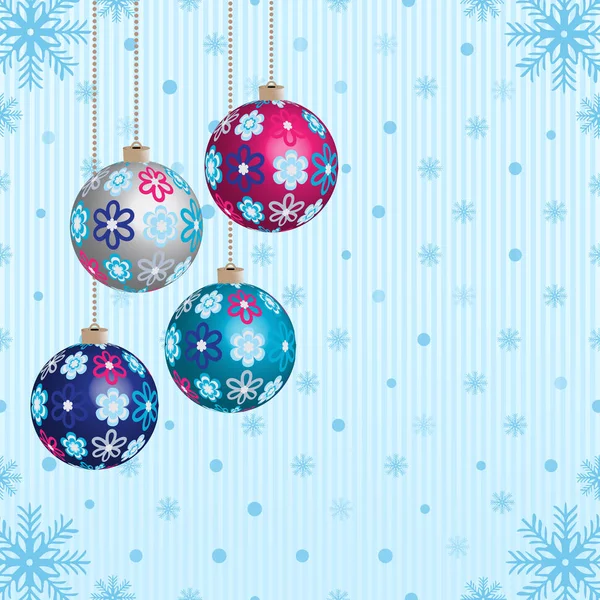 Kerst Patroon Met Afbeelding Van Kerstballen Sneeuwvlokken — Stockvector