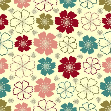 Çiçek desenli ile Seamless Modeli.