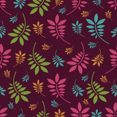 Bitki deseni ile Seamless modeli bırakır.