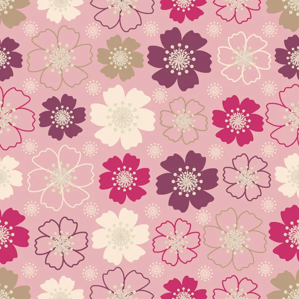 Patrón Sin Costura Con Patrón Floral — Archivo Imágenes Vectoriales