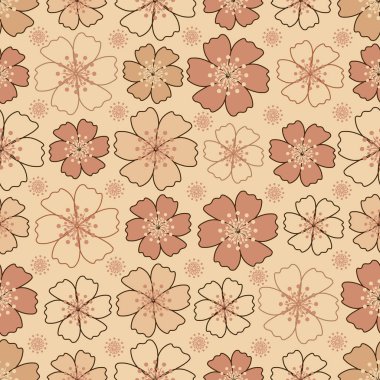 Çiçek desenli ile Seamless Modeli.