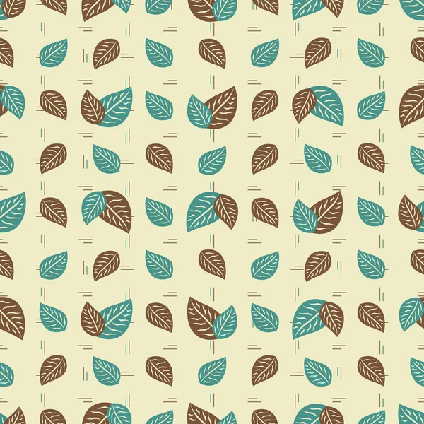 Modèle Sans Couture Avec Motif Végétal Partir Des Feuilles — Image vectorielle