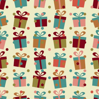 Resim hediye kutuları ile Seamless modeli