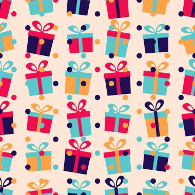 Resim hediye kutuları ile Seamless modeli