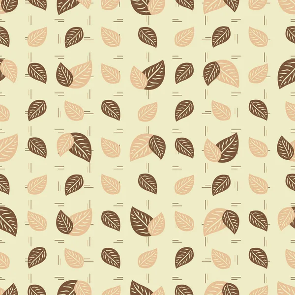 Modèle Sans Couture Avec Motif Végétal Partir Des Feuilles — Image vectorielle