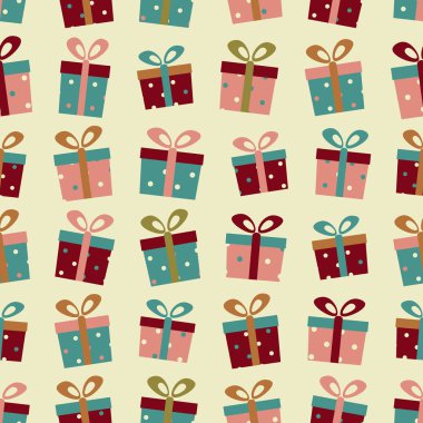 Resim hediye kutuları ile Seamless modeli