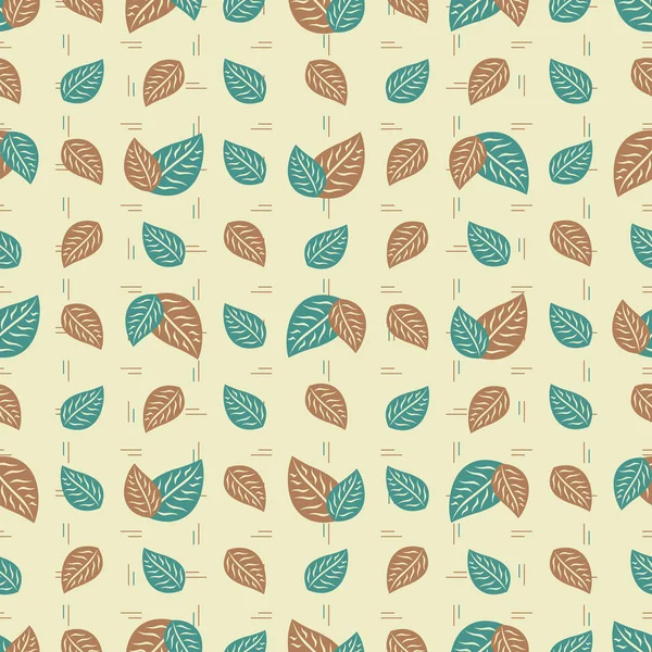 Modèle Sans Couture Avec Motif Végétal Partir Des Feuilles — Image vectorielle