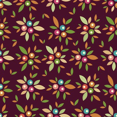 Yaprak ve meyveleri bitki deseni ile Seamless modeli.