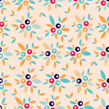 Yaprak ve meyveleri bitki deseni ile Seamless modeli.