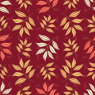 Bitki deseni ile Seamless modeli bırakır.