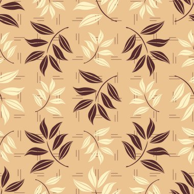 Bitki deseni ile Seamless modeli bırakır.