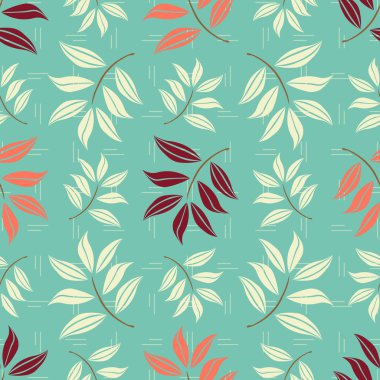 Bitki deseni ile Seamless modeli bırakır.