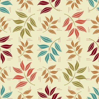 Bitki deseni ile Seamless modeli bırakır.