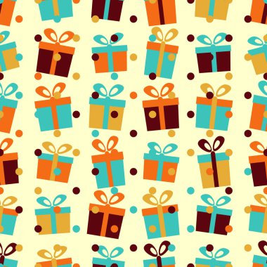 Resim hediye kutuları ile Seamless modeli