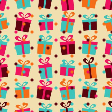 Resim hediye kutuları ile Seamless modeli