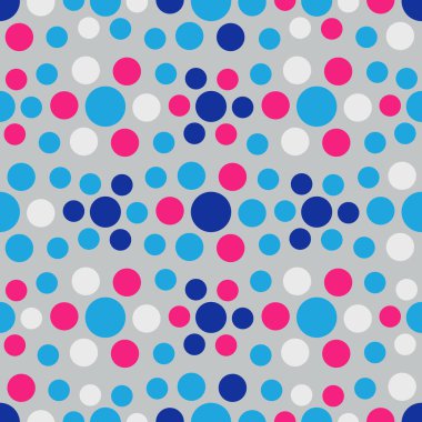 Çok renkli dairelerin geometrik desenli kusursuz soyut deseni.