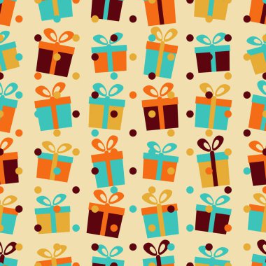 Resim hediye kutuları ile Seamless modeli