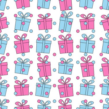 Resim hediye kutuları ile Seamless modeli