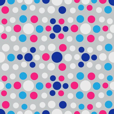 Çok renkli dairelerin geometrik desenli kusursuz soyut deseni.
