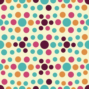 Çok renkli dairelerin geometrik desenli kusursuz soyut deseni.