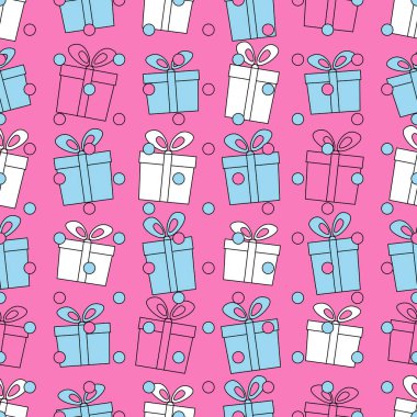 Resim hediye kutuları ile Seamless modeli