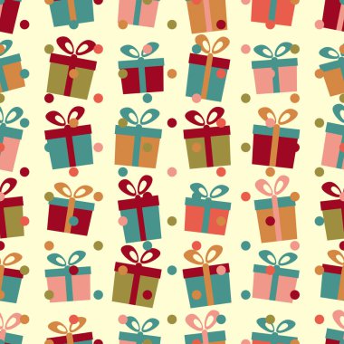 Resim hediye kutuları ile Seamless modeli