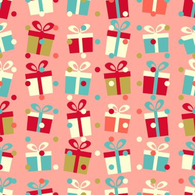 Resim hediye kutuları ile Seamless modeli