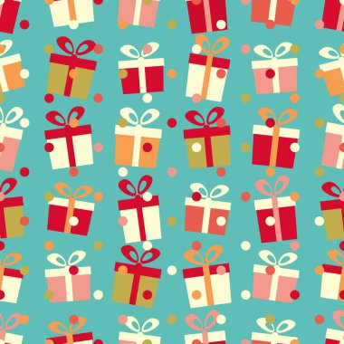 Resim hediye kutuları ile Seamless modeli