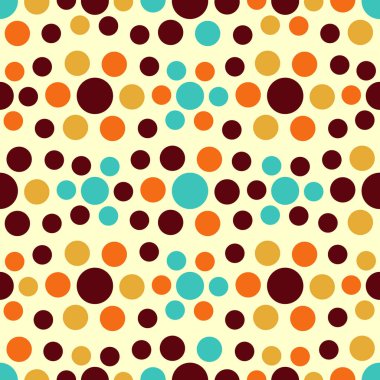 Çok renkli dairelerin geometrik desenli kusursuz soyut deseni. 