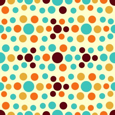 Çok renkli dairelerin geometrik desenli kusursuz soyut deseni.