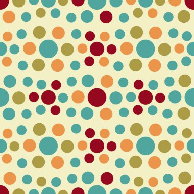 Çok renkli dairelerin geometrik desenli kusursuz soyut deseni.