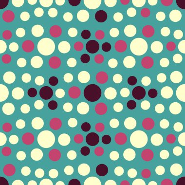 Çok renkli dairelerin geometrik desenli kusursuz soyut deseni.