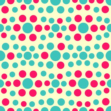 Çok renkli dairelerin geometrik desenli kusursuz soyut deseni.