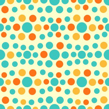 Çok renkli dairelerin geometrik desenli kusursuz soyut deseni.