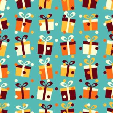 Resim hediye kutuları ile Seamless modeli