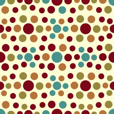 Çok renkli dairelerin geometrik desenli kusursuz soyut deseni.