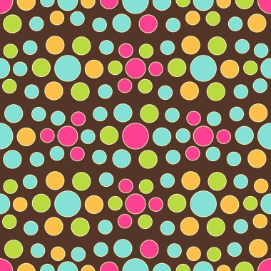 Çok renkli dairelerin geometrik desenli kusursuz soyut deseni.