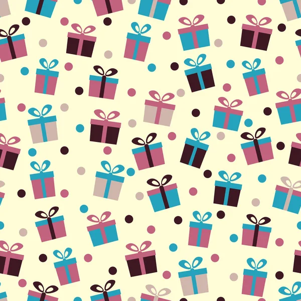 Hediye kutuları ve konfeti görüntü ile Seamless modeli.