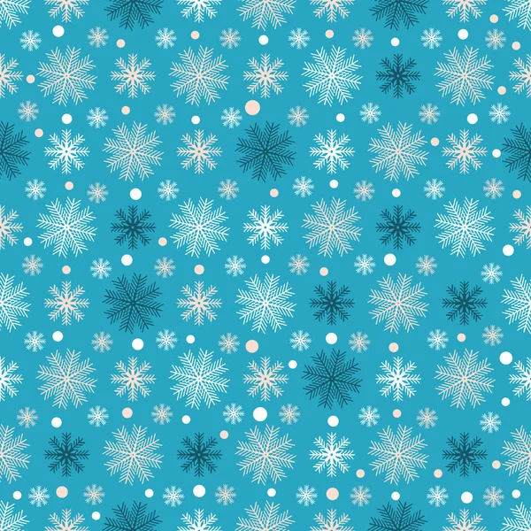 Nahtloses Weihnachtsmuster Mit Einem Muster Aus Schneeflocken — Stockvektor