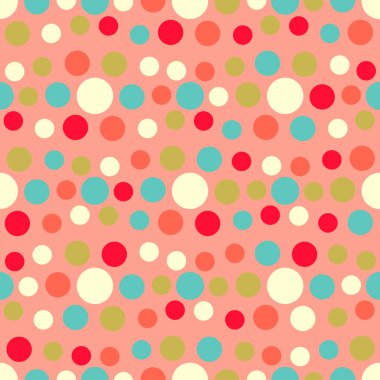 Çok renkli dairelerin geometrik desenli kusursuz soyut deseni.