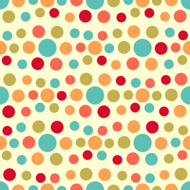 Çok renkli dairelerin geometrik desenli kusursuz soyut deseni.