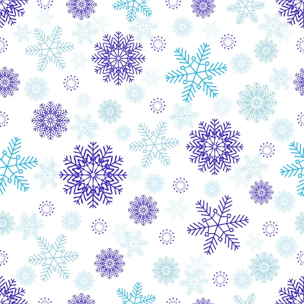 Nahtloses Weihnachtsmuster Mit Einem Muster Aus Schneeflocken — Stockvektor